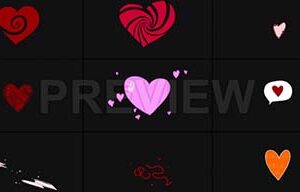 دانلود موشن گرافیک پک استیکر قلب Cartoon Hearts Animation Stickers Pack