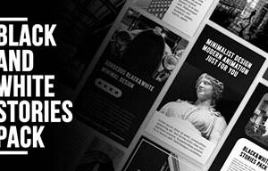 دانلود قالب پریمیر پک استوری سیاه و سفید Black & White Stories Pack